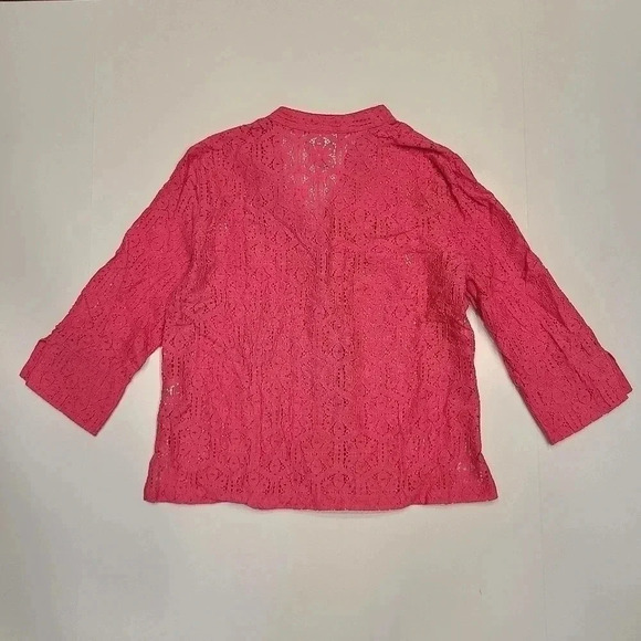 Eyelet Lace Tops Blouses Lot of 4 Ruby Rd. Petites White Hot Pink Turquoise 6 - Picture 3 of 16